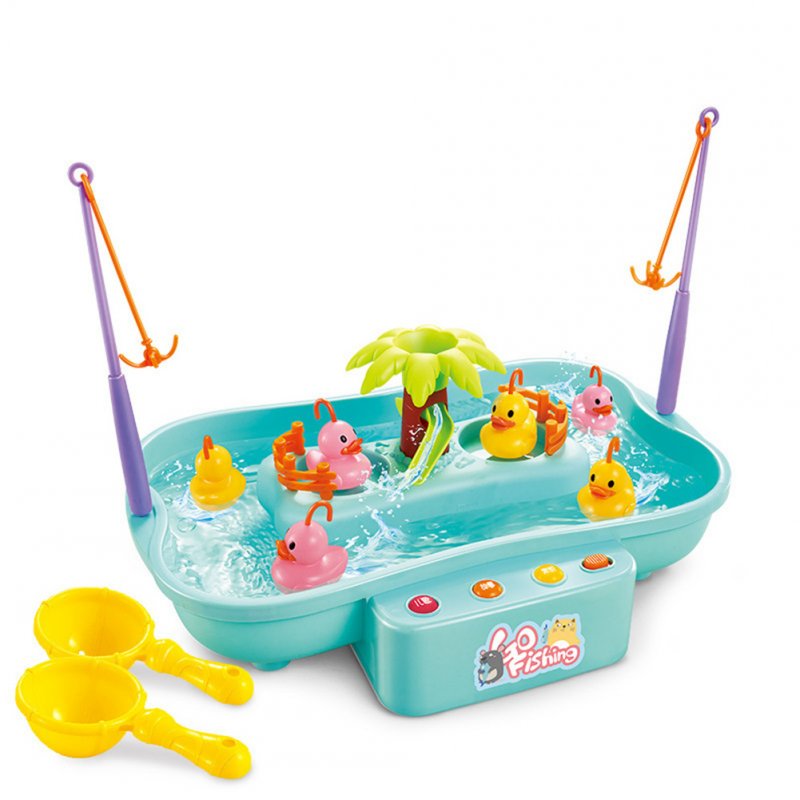 Kids Fishing Toys Electric Water Cycle Music Light Baby Bath Toys Child Game Fish Outdoor Toys Fishing Games For Children 889141 blue 6 ducklings 0.56KG