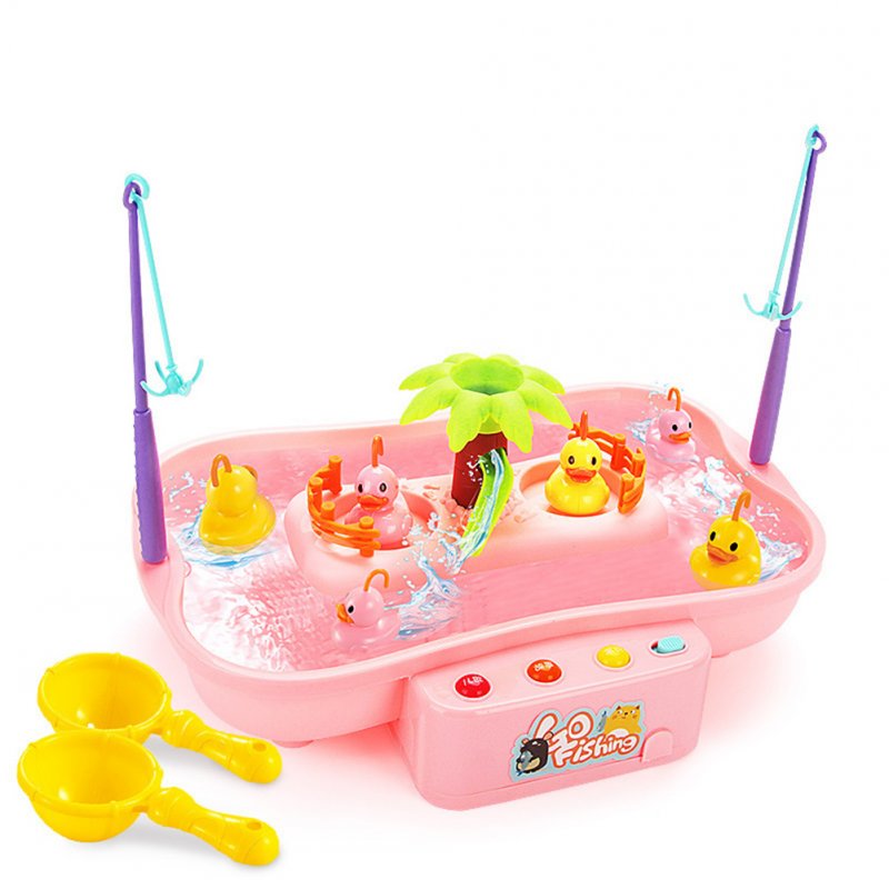 Wholesale Kids Fishing Toys Electric Water Cycle Music Light Baby Bath Toys  Child Game Fish Outdoor Toys Fishing Games For Children 889142 pink 6  ducklings 0.55KG From China