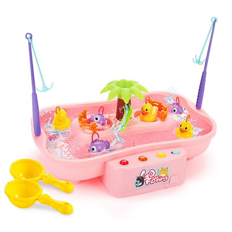 Kids Fishing Toys Electric Water Cycle Music Light Baby Bath Toys Child Game Fish Outdoor Toys Fishing Games For Children 889144 pink 3 duck 3 fish 0.56KG