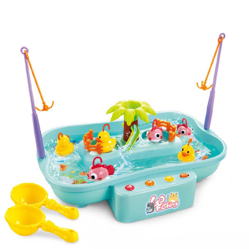 Kids Fishing Toys Electric Water Cycle Music Light Baby Bath Toys Child Game Fish Outdoor Toys Fishing Games For Children 889143 blue 3 duck 3 fish 0.55KG