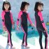 Kids Girls Boys Sunscreen Quick Dry Long Sleeve Diving Muslim Swimwear Pink 2XL