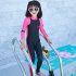 Kids Girls Boys Sunscreen Quick Dry Long Sleeve Diving Muslim Swimwear Pink 2XL