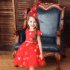 Kids Girls Halloween Witch Hat Star Princess Dress Set for Party Wear red 90cm