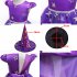 Kids Girls Halloween Witch Hat Star Princess Dress Set for Party Wear red 90cm