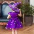 Kids Girls Halloween Witch Hat Star Princess Dress Set for Party Wear purple 90cm