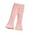 Kids Girls Leggings Flared Pants Cotton Solid Color Baby Spring Autumn Outerwear Elastic Bottom Long Pants black 2 3Y 90cm