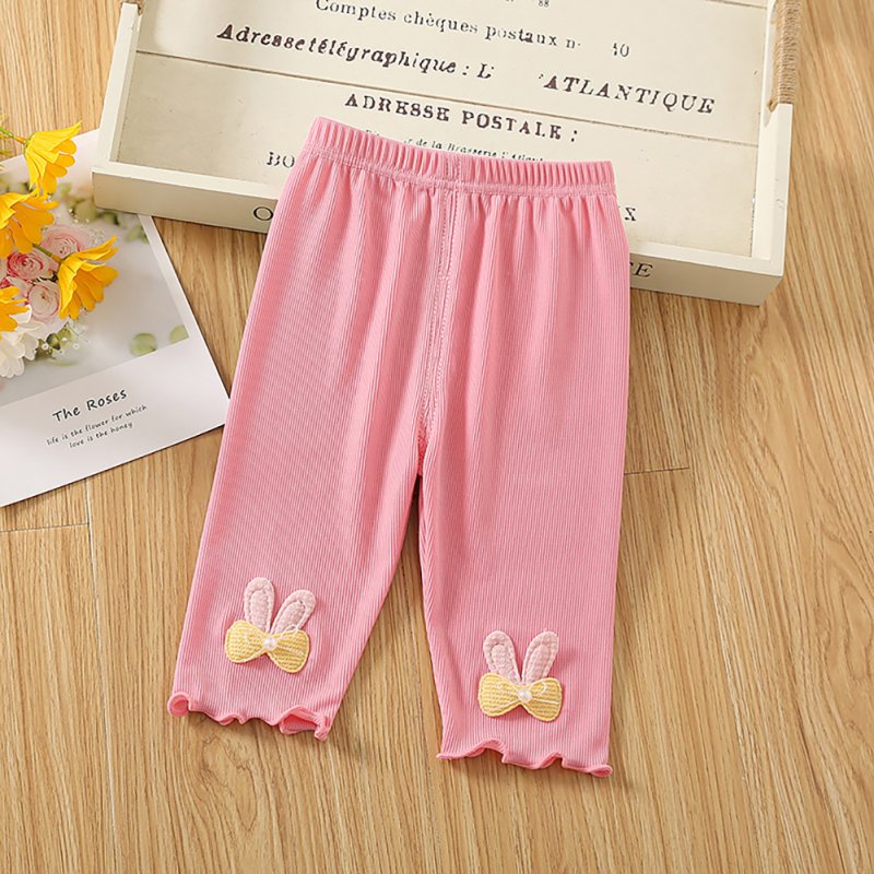 Wholesale Kids Girls Leggings Pleated Pants Solid Color Comfortable Breathable  Summer Toddlers Baby Cropped Pants gray 4-5Y 100cm From China