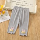 Kids Girls Leggings Pleated Pants Solid Color Comfortable Breathable Summer Toddlers Baby Cropped Pants gray 4-5Y 100cm