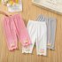 Kids Girls Leggings Pleated Pants Solid Color Comfortable Breathable Summer Toddlers Baby Cropped Pants gray 4 5Y 100cm