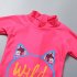 Kids Girls One piece Swimsuit Cute Cat shaped Print Baby Toddler Swimwear Sun Protection Bathing Surfing Suit pink 7 8Y XL