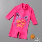 Kids Girls One-piece Swimsuit Cute Cat-shaped Print Baby Toddler Swimwear Sun Protection Bathing Surfing Suit pink 7-8Y XL