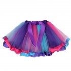 Kids Girls Rainbow Gauze  Skirt Lace-up Design Comfortable Breathable Colorful Home Party Casual Tutu Skirt Princess Dress dark purple  2-4year M