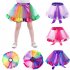 Kids Girls Rainbow Gauze  Skirt Lace up Design Comfortable Breathable Colorful Home Party Casual Tutu Skirt Princess Dress purple  2 4year M