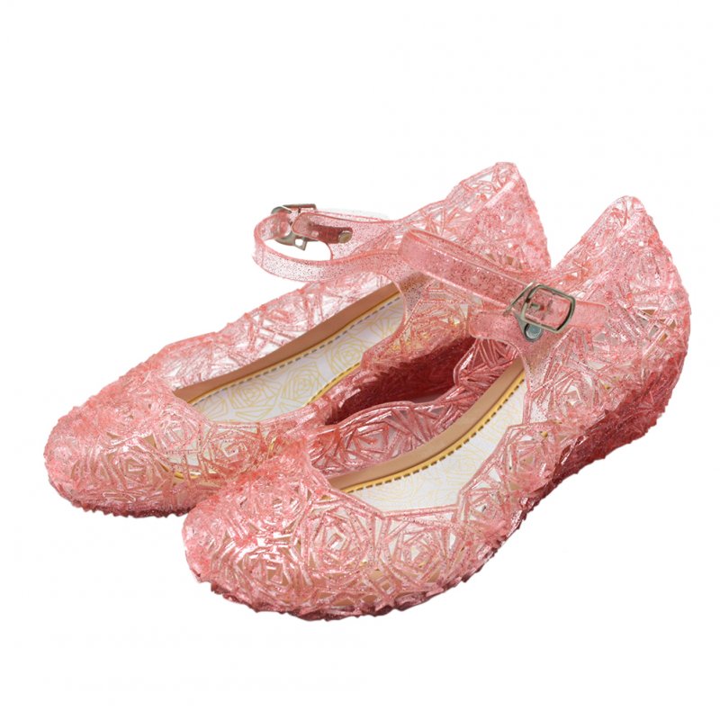 Kids Girls Sandals for Summer Party Role Play Wear red_30