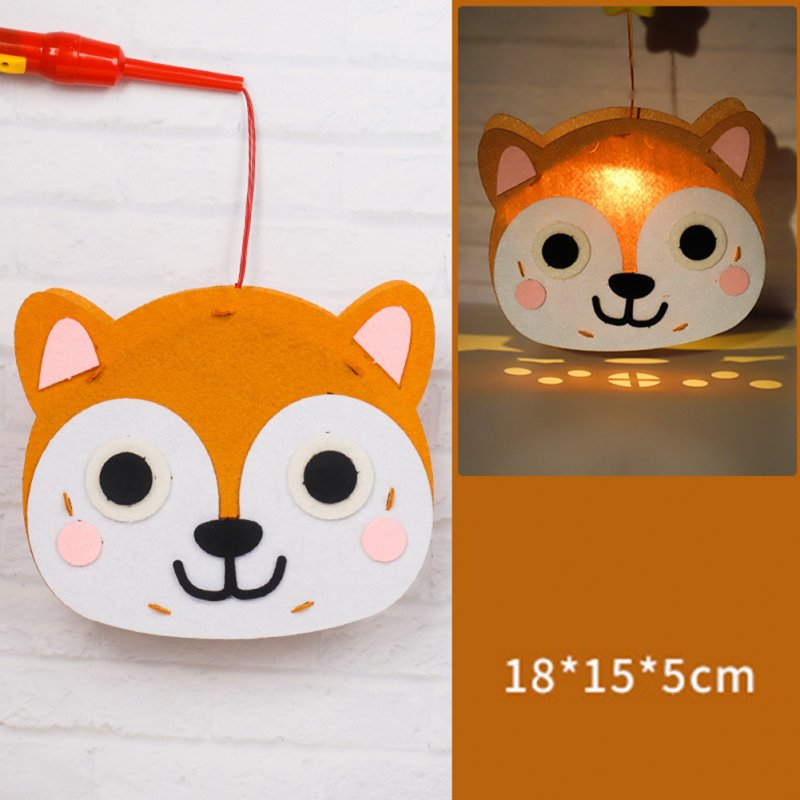 Kids  Handmade  Cartoon Luminous Lantern Diy Portable Puzzle Toy Little Fox_The New