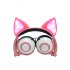 Kids Headphones Wired Stereo Over Ear Noise Isolating Cat Ear LED Light Headphones for iPad Cell Phones PC Tablet  purple