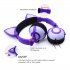 Kids Headphones Wired Stereo Over Ear Noise Isolating Cat Ear LED Light Headphones for iPad Cell Phones PC Tablet  purple