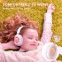 Kids Headphones With Mic LED Light Up 3D Cat Wireless Kids Headphones Adjustable Headband Over Ear Headsets pink