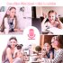 Kids Headphones With Mic LED Light Up 3D Cat Wireless Kids Headphones Adjustable Headband Over Ear Headsets pink