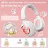 Kids Headphones With Mic LED Light Up 3D Cat Wireless Kids Headphones Adjustable Headband Over Ear Headsets pink