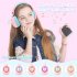 Kids Headphones With Mic LED Light Up 3D Cat Wireless Kids Headphones Adjustable Headband Over Ear Headsets pink