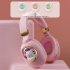 Kids Headphones With Mic LED Light Up 3D Cat Wireless Kids Headphones Adjustable Headband Over Ear Headsets gold