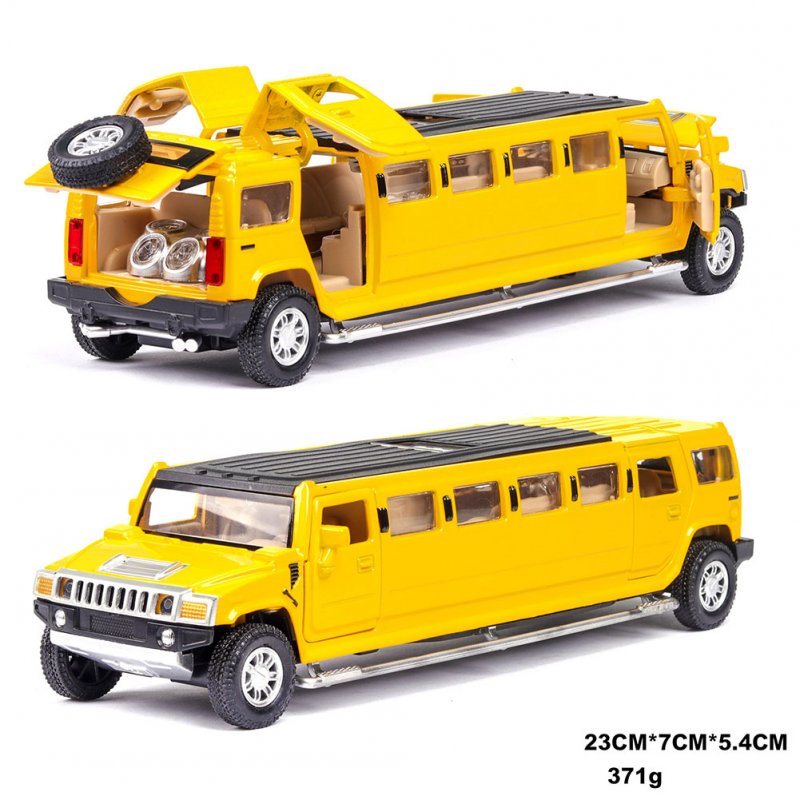 Kids High Simulation 1:32 Alloy Car Model Inertia Doors Open Light Sound Toy yellow