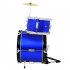 Kids Jazz Drum Kits 3 Drum And 1 Cymbal With Stool Mini Band Rock Set Junior 3 Piece Drum Set For Kids Drummers And Beginners blue