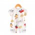 Kids Jumpsuit Newborn Short Sleeves Thin Romper Cartoon Printing Cotton Nightwear For 0 2 Years Old Boys Girls yellow bear 6 12 months M