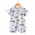 Kids Jumpsuit Newborn Short Sleeves Thin Romper Cartoon Printing Cotton Nightwear For 0 2 Years Old Boys Girls Dinosaur 12 18 months L