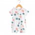 Kids Jumpsuit Newborn Short Sleeves Thin Romper Cartoon Printing Cotton Nightwear For 0 2 Years Old Boys Girls yellow bear 18 24 months XL