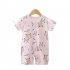 Kids Jumpsuit Newborn Short Sleeves Thin Romper Cartoon Printing Cotton Nightwear For 0 2 Years Old Boys Girls yellow bear 18 24 months XL