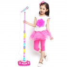 Kids Karaoke Stand Microphone Toys Adjustable Cool Music Microphone Toy Connect Mobile Phone pink