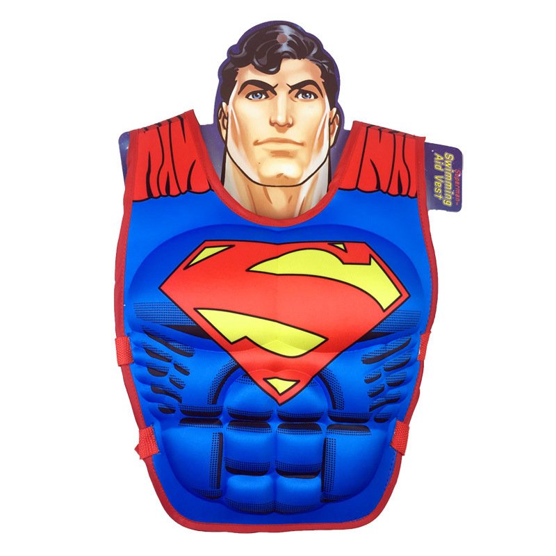 Kids Life Jacket Floating Vest Children Boy Swimsuit Sunscreen Floating Power swimming pool accessories ring Drifting Boating Superman-M