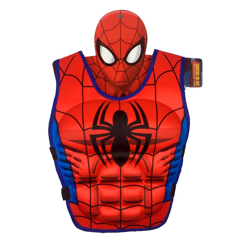 Kids Life Jacket Floating Vest Children Boy Swimsuit Sunscreen Floating Power swimming pool accessories ring Drifting Boating Spiderman-M