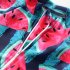 Kids Long Sleeves Zip Front Swimwear Girls Watermelon Printing Sunscreen One piece Swimsuit For Hot Spring watermelon 5 6years M