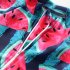 Kids Long Sleeves Zip Front Swimwear Girls Watermelon Printing Sunscreen One piece Swimsuit For Hot Spring watermelon 7 8years XL