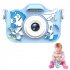 Kids Mini Camera 2 0ips Display Hd Digital Camera Cartoon Educational Toy 800w Single Camera Blue
