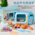 Kids Mini Kitchen Play House Toy Imitation Electric Appliance Toy for Boys Girls Microwave Oven blue