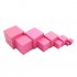 Kids Montessori Wooden Pink Blocks Tower Building Toy Smart Puzzle Wooden Shape Stacking Toy Math Early Educational Toy Home Edition