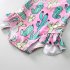 Kids One piece Swimsuit Cute Cactus Printing Sleeveless Rash Guard Swimwear Summer Beach Bathing Suit For Girls cactus 6 7years L