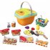Kids Picnic Basket Food Toy Set Pretend Play Camping Set With Play Food For Boys Girls Birthday Gifts Pizza Picnic Basket