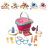 Kids Picnic Basket Food Toy Set Pretend Play Camping Set With Play Food For Boys Girls Birthday Gifts Pizza Picnic Basket