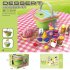 Kids Picnic Basket Food Toy Set Pretend Play Camping Set With Play Food For Boys Girls Birthday Gifts Pizza Picnic Basket