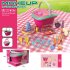 Kids Picnic Basket Food Toy Set Pretend Play Camping Set With Play Food For Boys Girls Birthday Gifts Pizza Picnic Basket