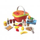 Kids Picnic Basket Food Toy Set Pretend Play Camping Set With Play Food For Boys Girls Birthday Gifts BBQ Picnic Basket