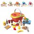 Kids Picnic Basket Food Toy Set Pretend Play Camping Set With Play Food For Boys Girls Birthday Gifts Pizza Picnic Basket