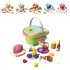 Kids Picnic Basket Food Toy Set Pretend Play Camping Set With Play Food For Boys Girls Birthday Gifts Pizza Picnic Basket