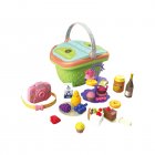 Kids Picnic Basket Food Toy Set Pretend Play Camping Set With Play Food For Boys Girls Birthday Gifts Dessert Picnic Basket