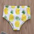 Kids Pineapple Printing Swim Suit Girls Cartoon Tassels Top  Shorts Headband Green XH1398BK 100cm